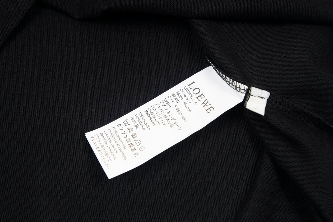 LOEWE 24SS Minimal Embroidery Cotton T-Shirt | White / Black / Blue | XS–L (Unisex)