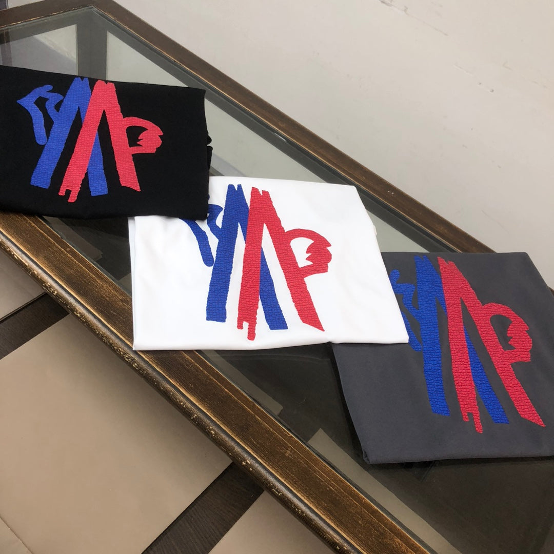 Moncler 2025 New Logo Print Round-Neck Short-Sleeve Couple T-Shirt S–XL
