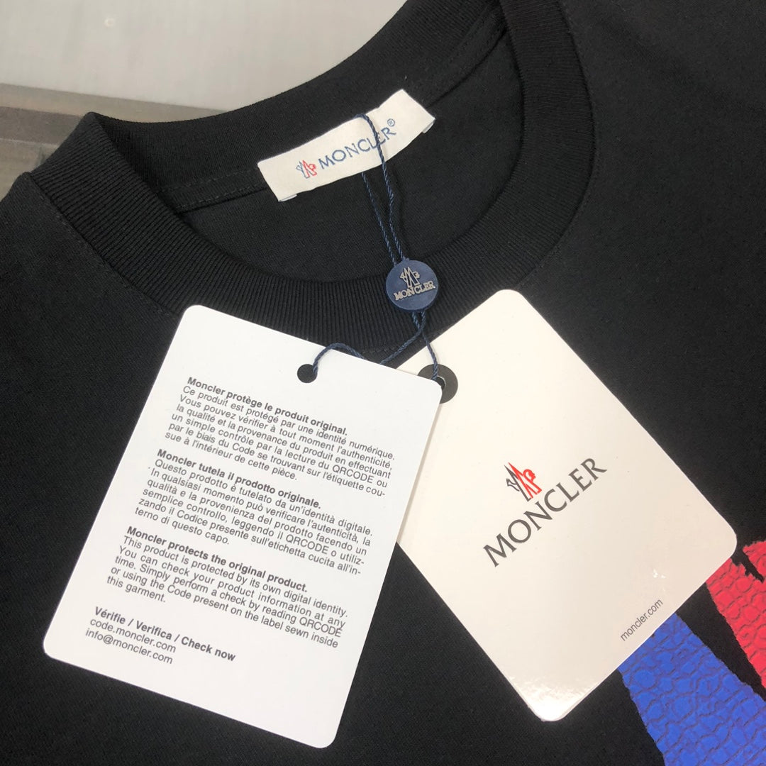 Moncler 2025 New Logo Print Round-Neck Short-Sleeve Couple T-Shirt S–XL