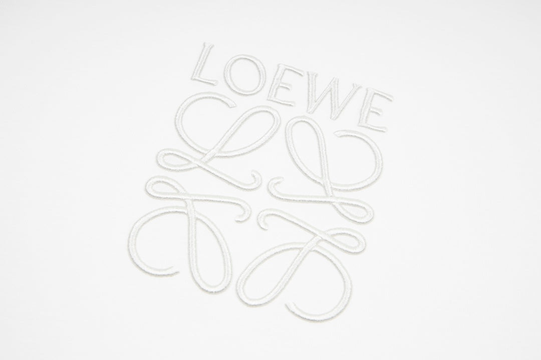 LOEWE 24SS Minimal Embroidery Cotton T-Shirt | White / Black / Blue | XS–L (Unisex)