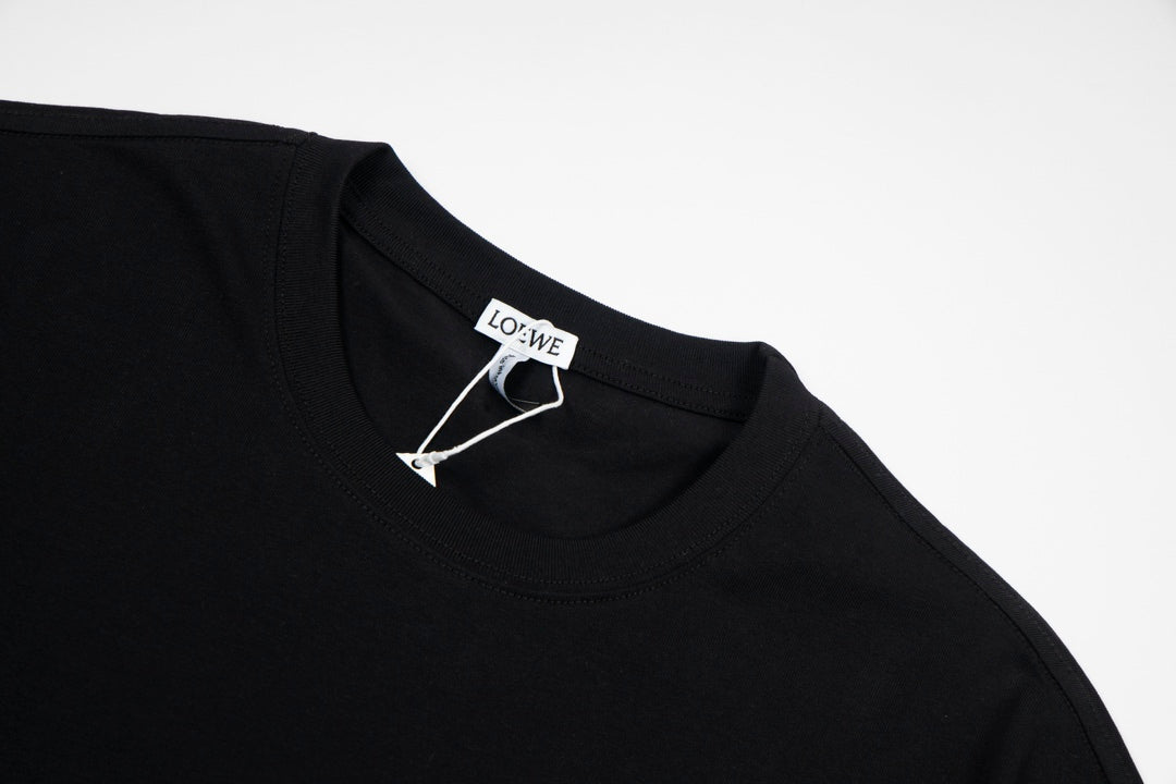 LOEWE 24SS Minimal Embroidery Cotton T-Shirt | White / Black / Blue | XS–L (Unisex)