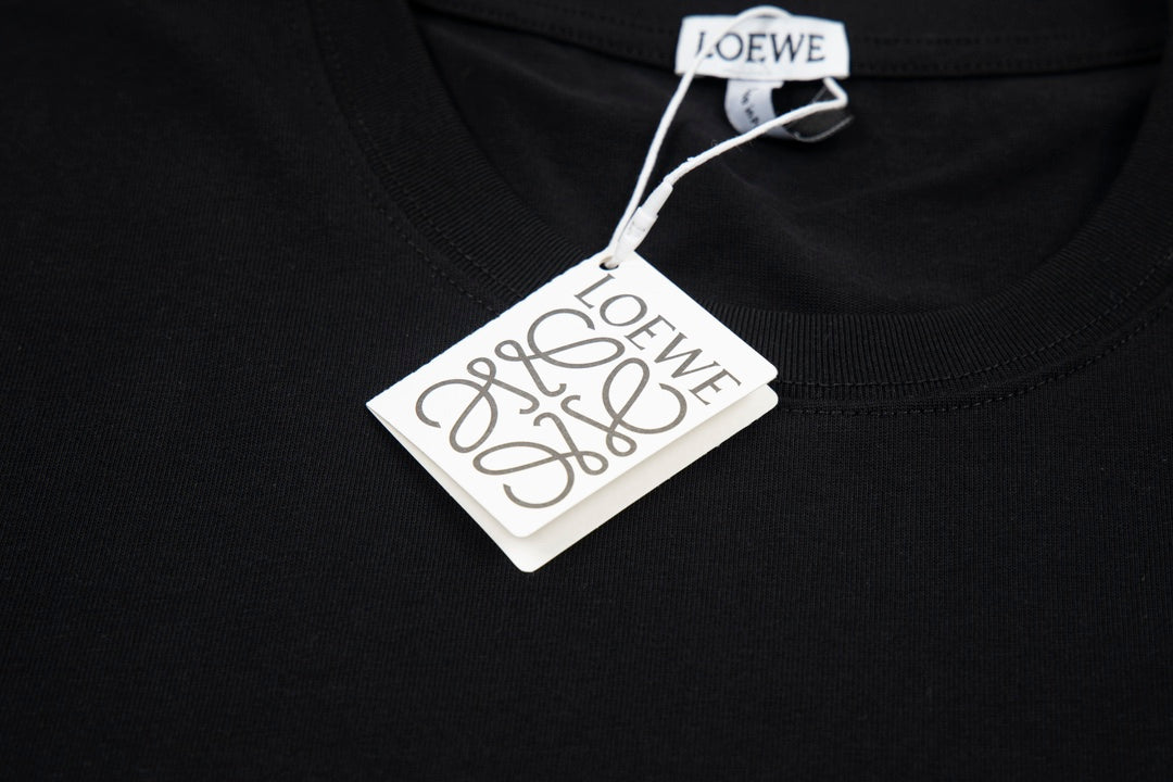 LOEWE 24SS Minimal Embroidery Cotton T-Shirt | White / Black / Blue | XS–L (Unisex)