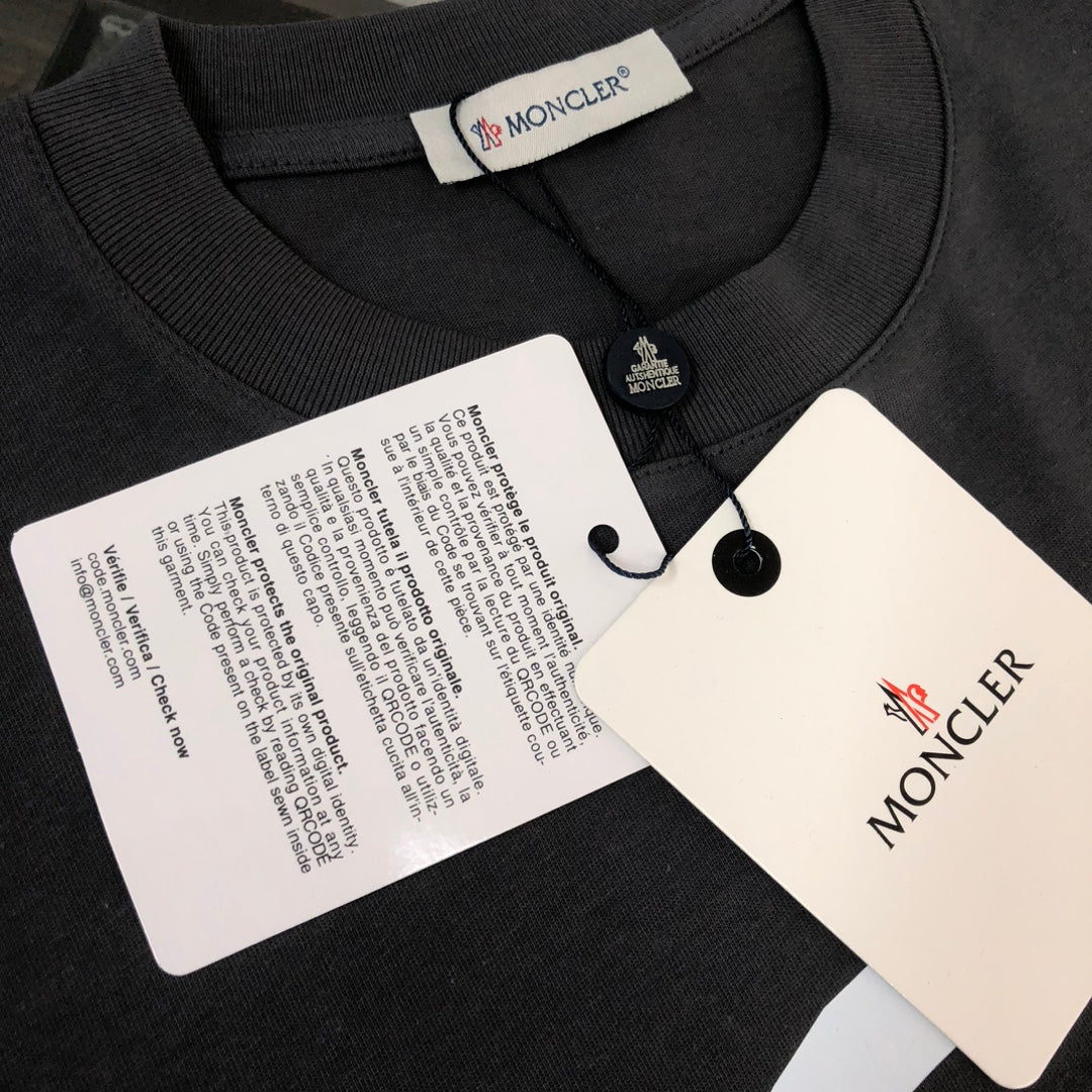 Moncler 2025 New Logo Print Round-Neck Short-Sleeve Couple T-Shirt S–XL