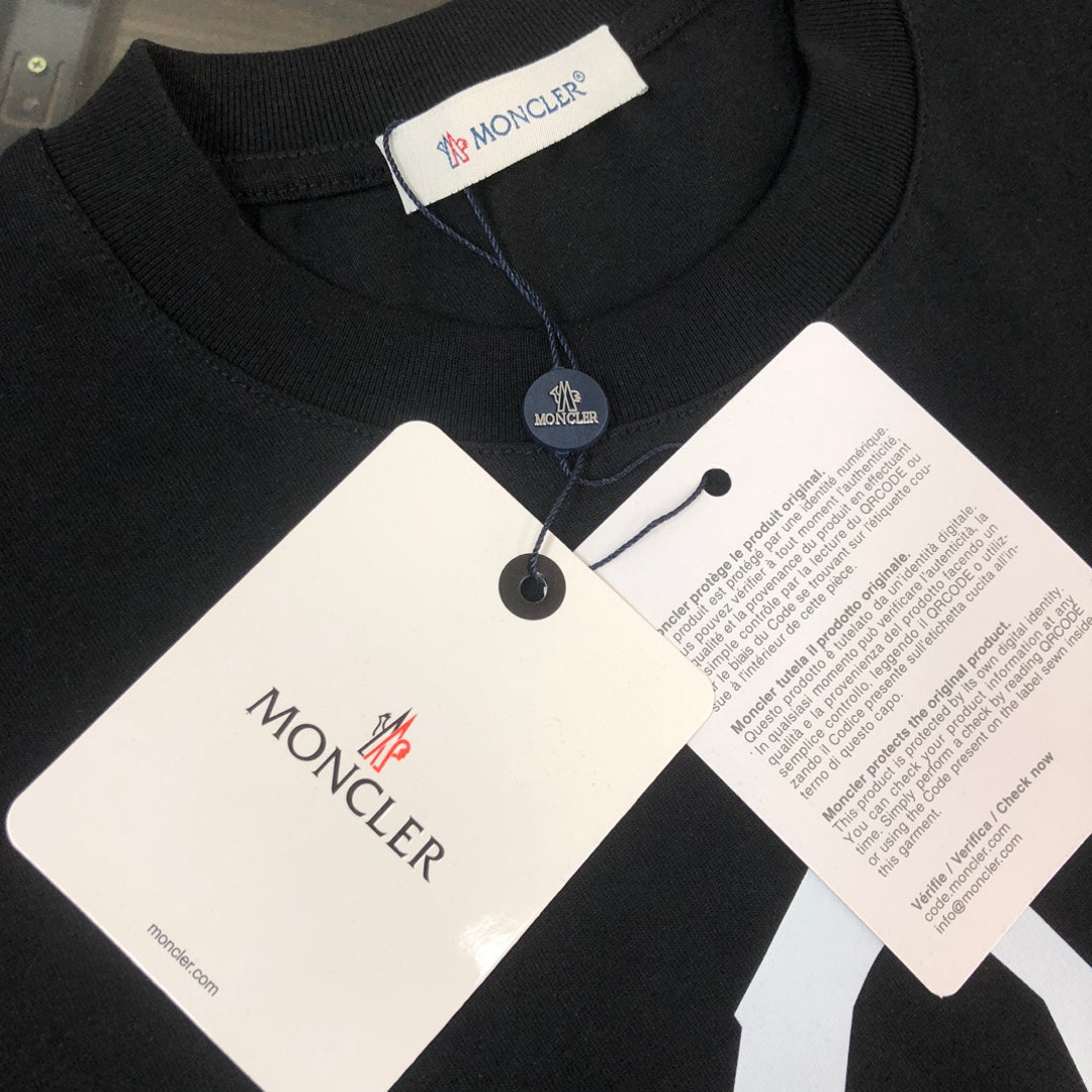 Moncler 2025 New Logo Print Round-Neck Short-Sleeve Couple T-Shirt S–XL