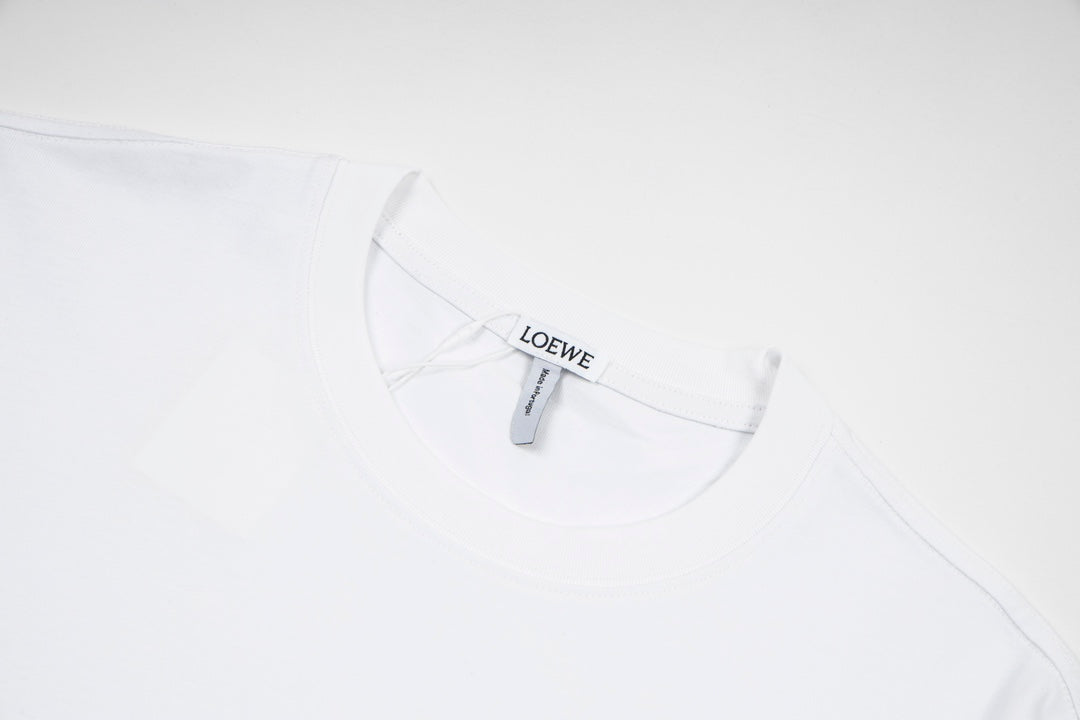 LOEWE 24SS Minimal Embroidery Cotton T-Shirt | White / Black / Blue | XS–L (Unisex)