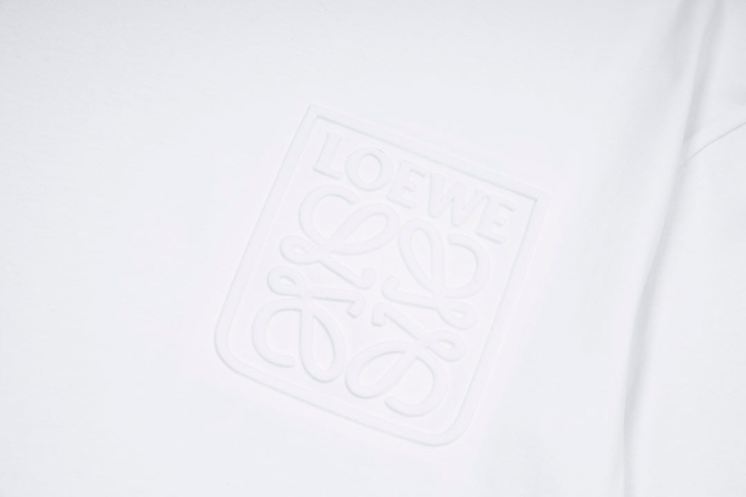 LOEWE 24SS Minimal Embroidery Cotton T-Shirt | White / Black / Blue | XS–L (Unisex)