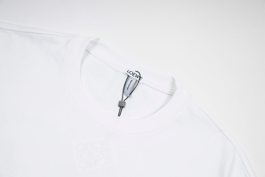 LOEWE 24SS Minimal Embroidery Cotton T-Shirt | White / Black / Blue | XS–L (Unisex)