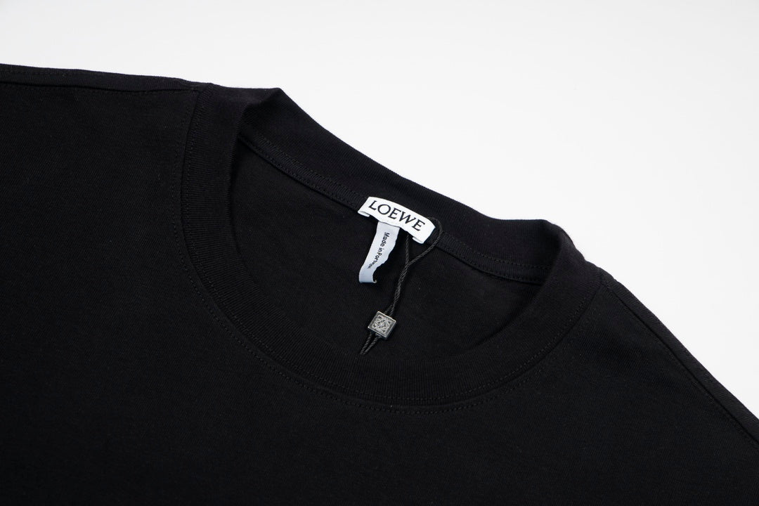 LOEWE 24SS Minimal Embroidery Cotton T-Shirt | White / Black / Blue | XS–L (Unisex)