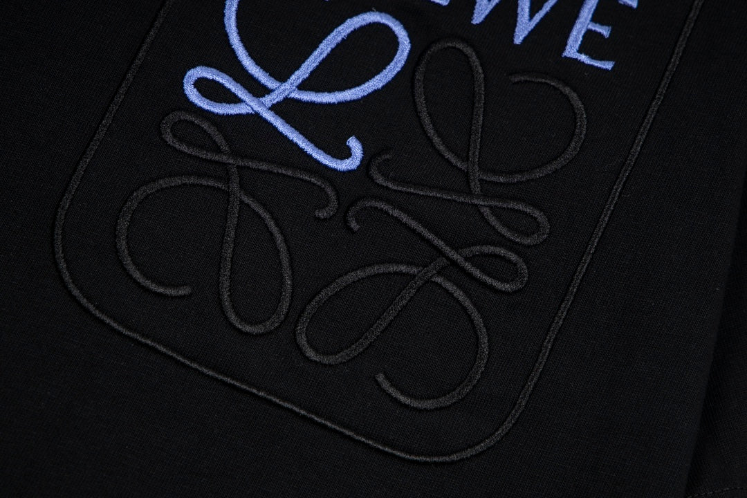 LOEWE 24SS Minimal Embroidery Cotton T-Shirt | White / Black / Blue | XS–L (Unisex)