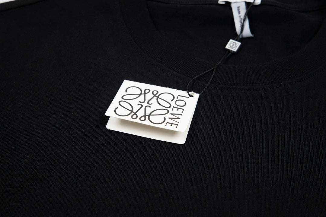 LOEWE 24SS Minimal Embroidery Cotton T-Shirt | White / Black / Blue | XS–L (Unisex)