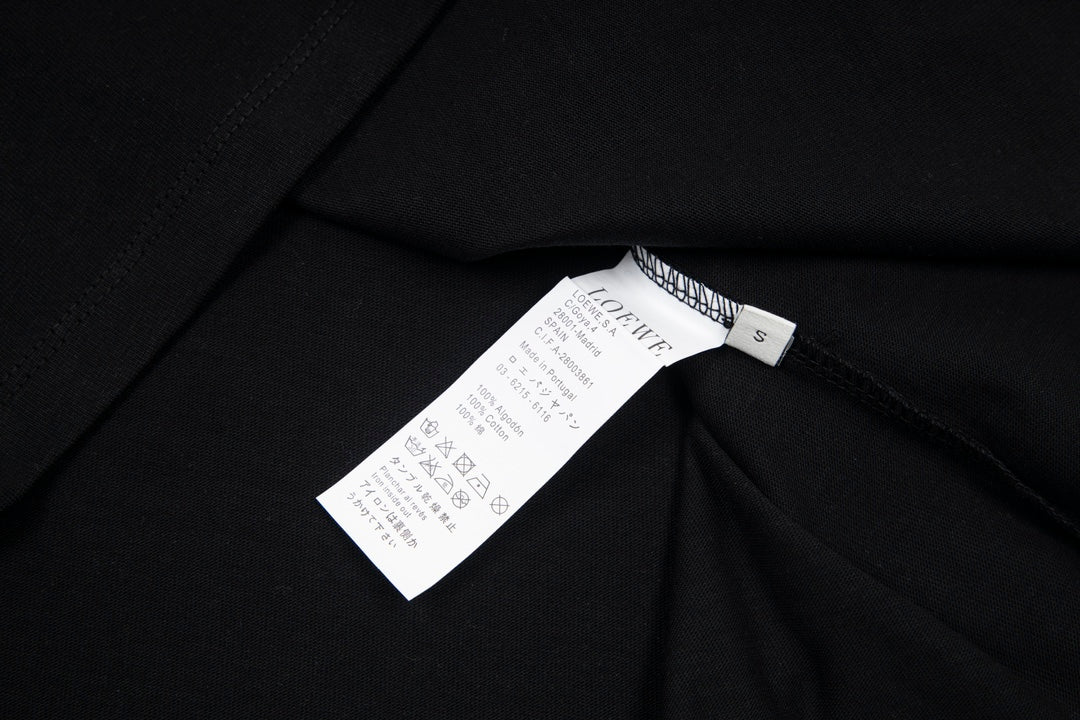 LOEWE 24SS Minimal Embroidery Cotton T-Shirt | White / Black / Blue | XS–L (Unisex)