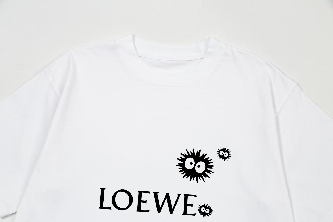 LOEWE Pom-Pom Letter Retro Logo T-Shirt | Unisex | White | XS–L