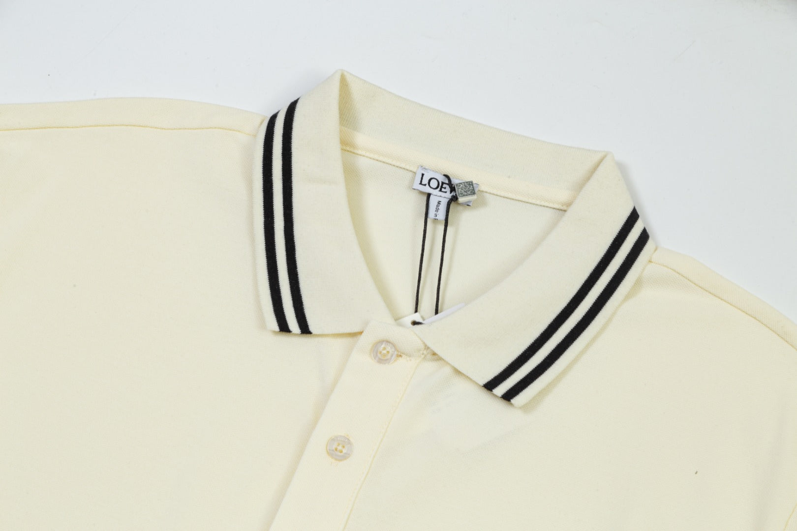 LOEWE Embroidered Logo Polo Shirt | Cotton Piqué | Black/Beige | M–XXXL
