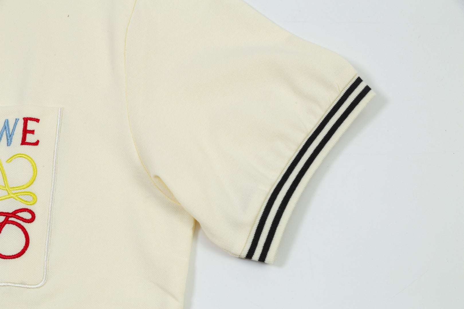 LOEWE Embroidered Logo Polo Shirt | Cotton Piqué | Black/Beige | M–XXXL