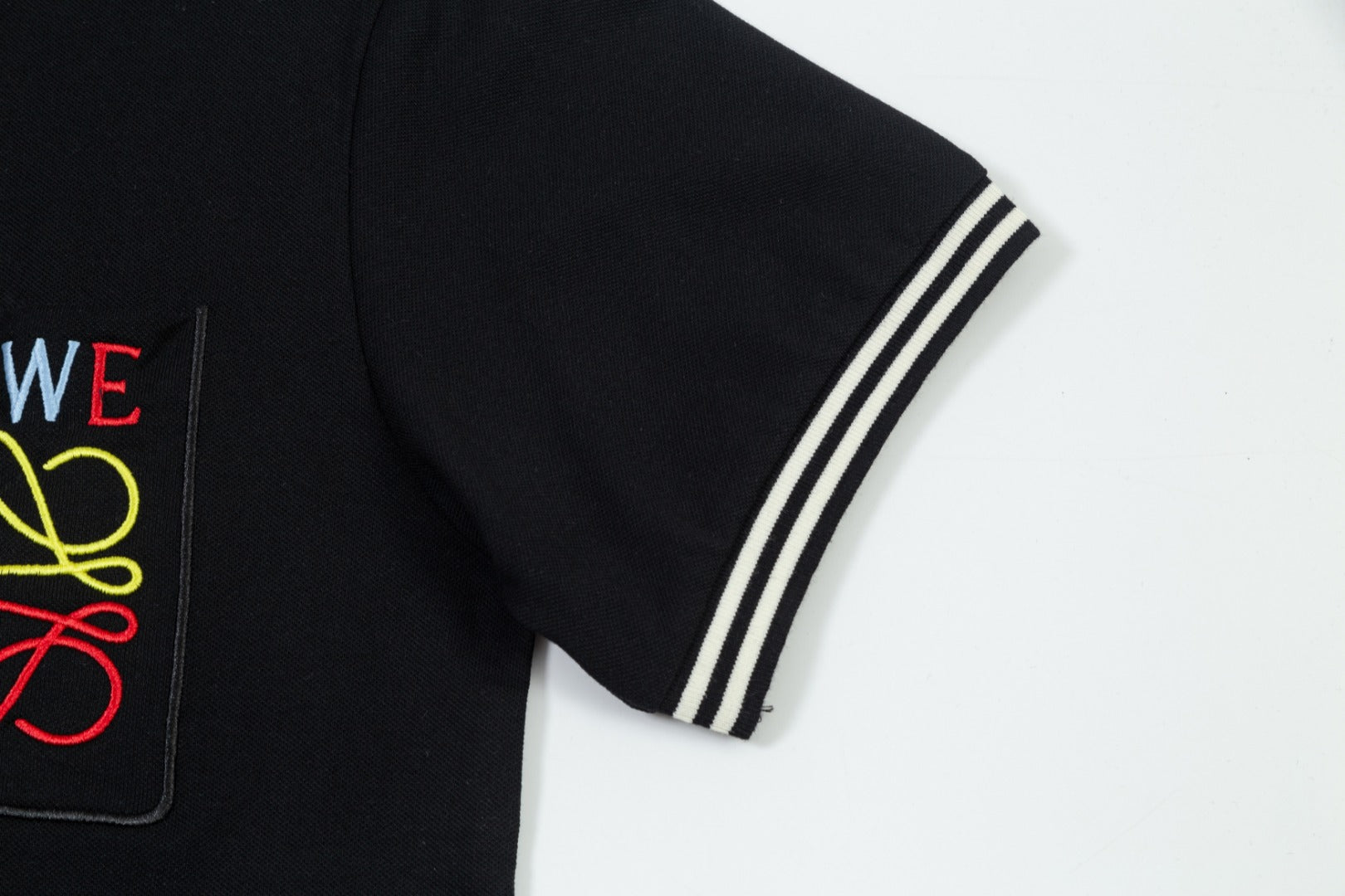 LOEWE Embroidered Logo Polo Shirt | Cotton Piqué | Black/Beige | M–XXXL