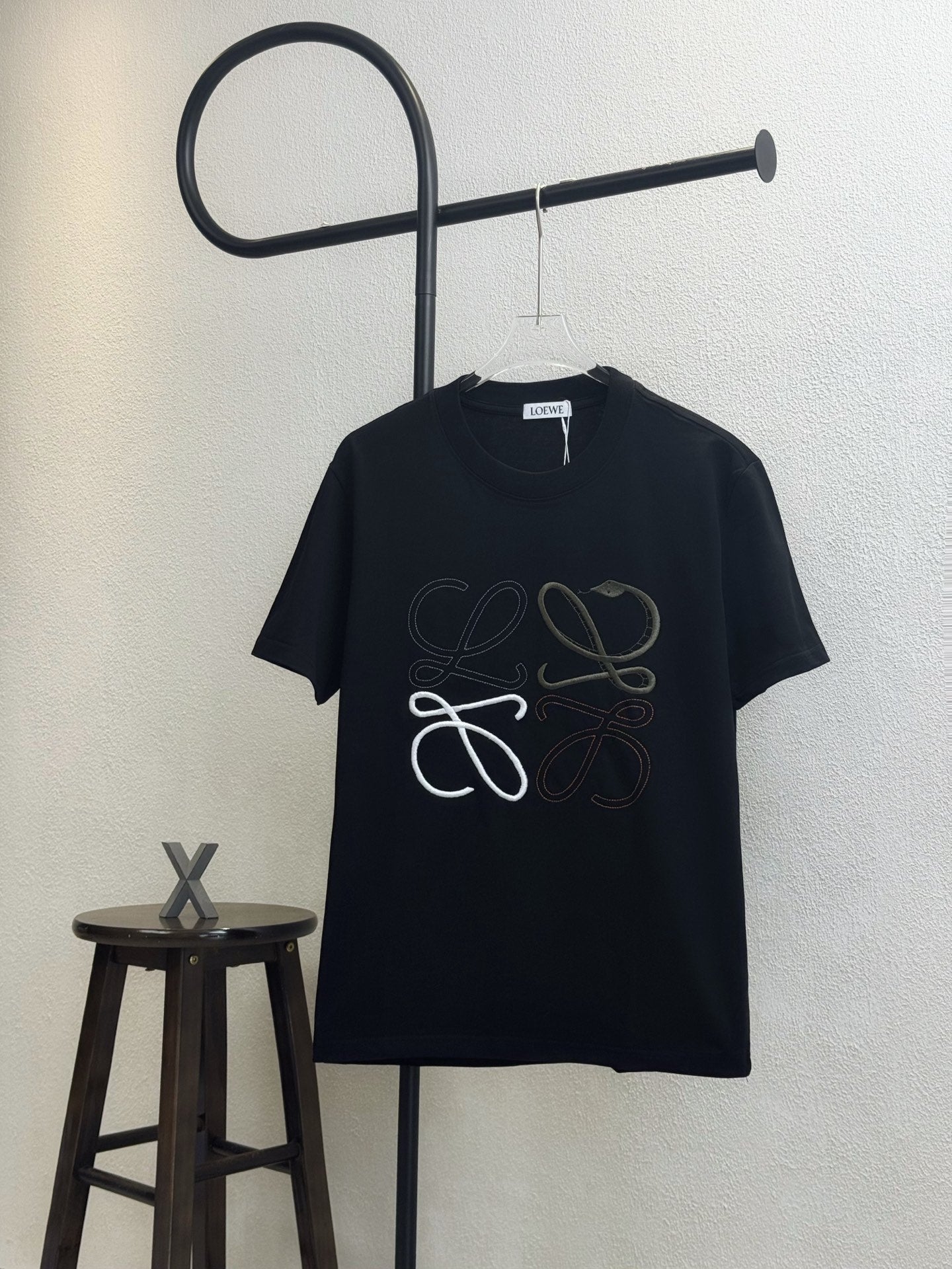 LOEWE Snake Year Limited Edition Embroidered Logo T-Shirt | 280g Heavyweight Cotton | Unisex Oversized | Black/White | S–XL