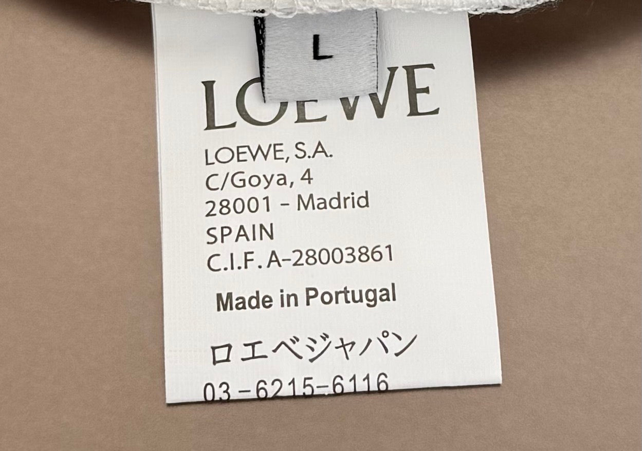 LOEWE 25SS Hand-Painted Graffiti Logo T-Shirt | 320g Premium Cotton | Unisex Oversized | Black/White | M–XXL