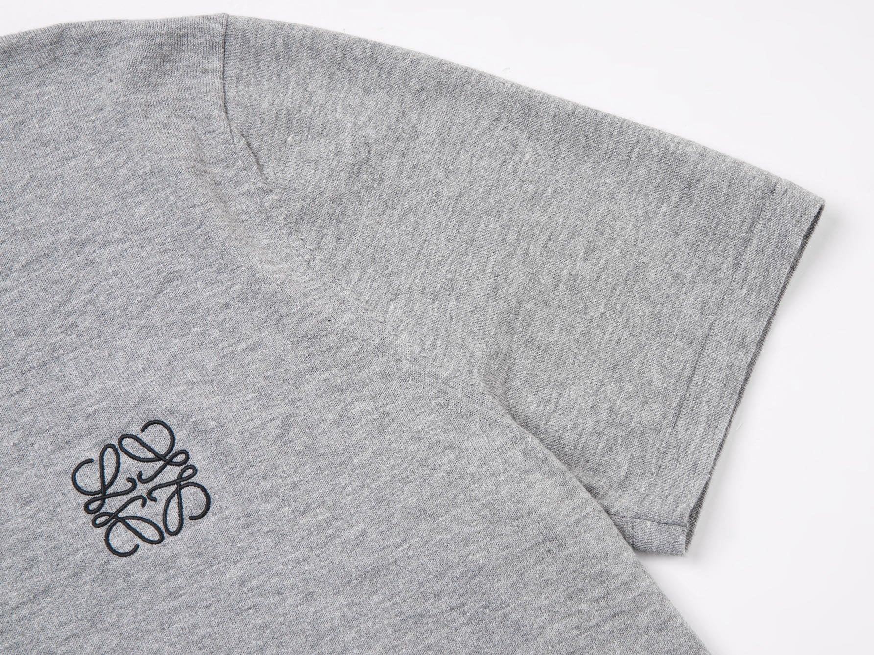 Product Title  LOEWE Classic Wool-Blend Embroidered Logo Knit T-Shirt | Unisex | Gray/Black | S–XL
