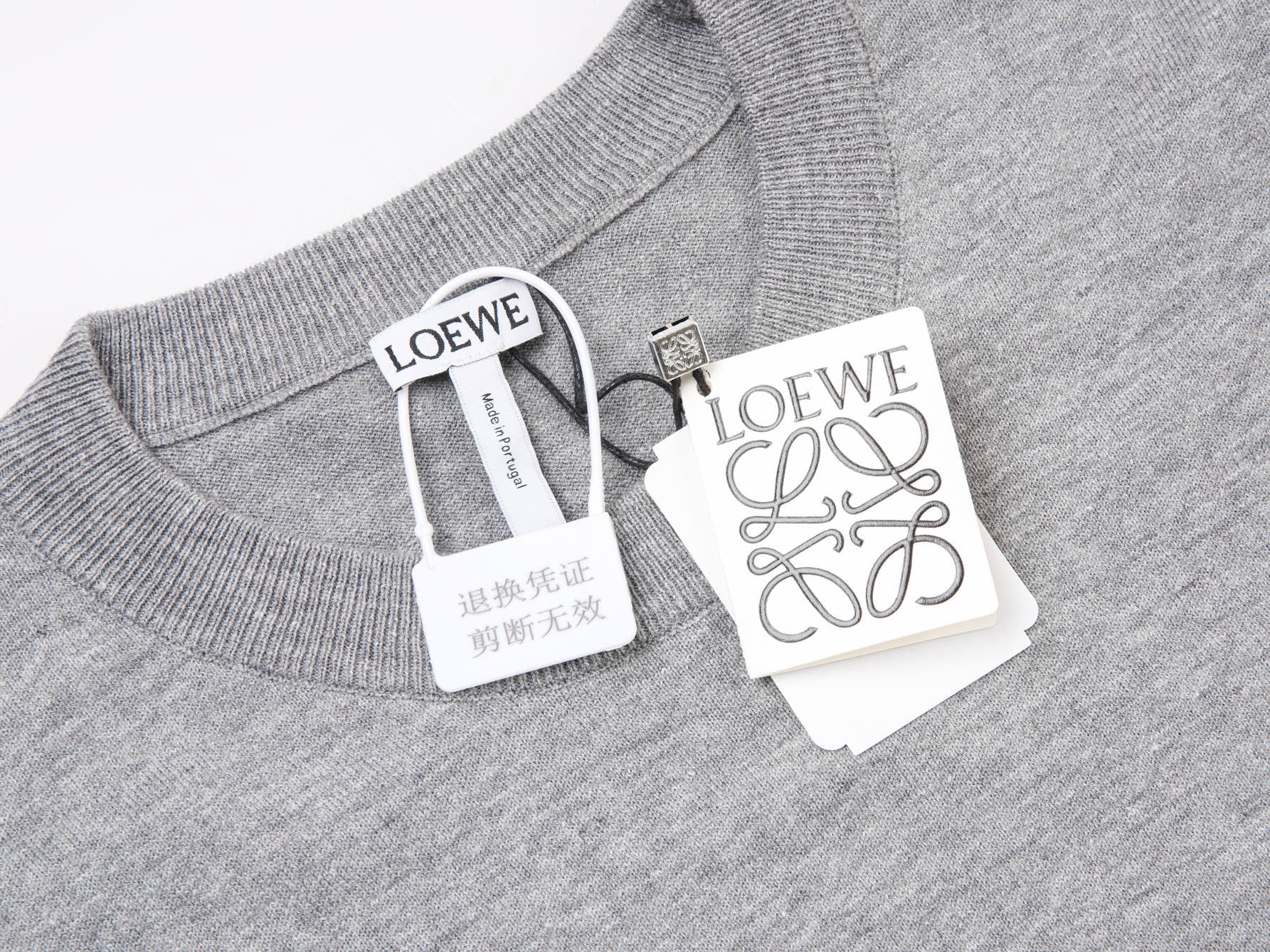 Product Title  LOEWE Classic Wool-Blend Embroidered Logo Knit T-Shirt | Unisex | Gray/Black | S–XL