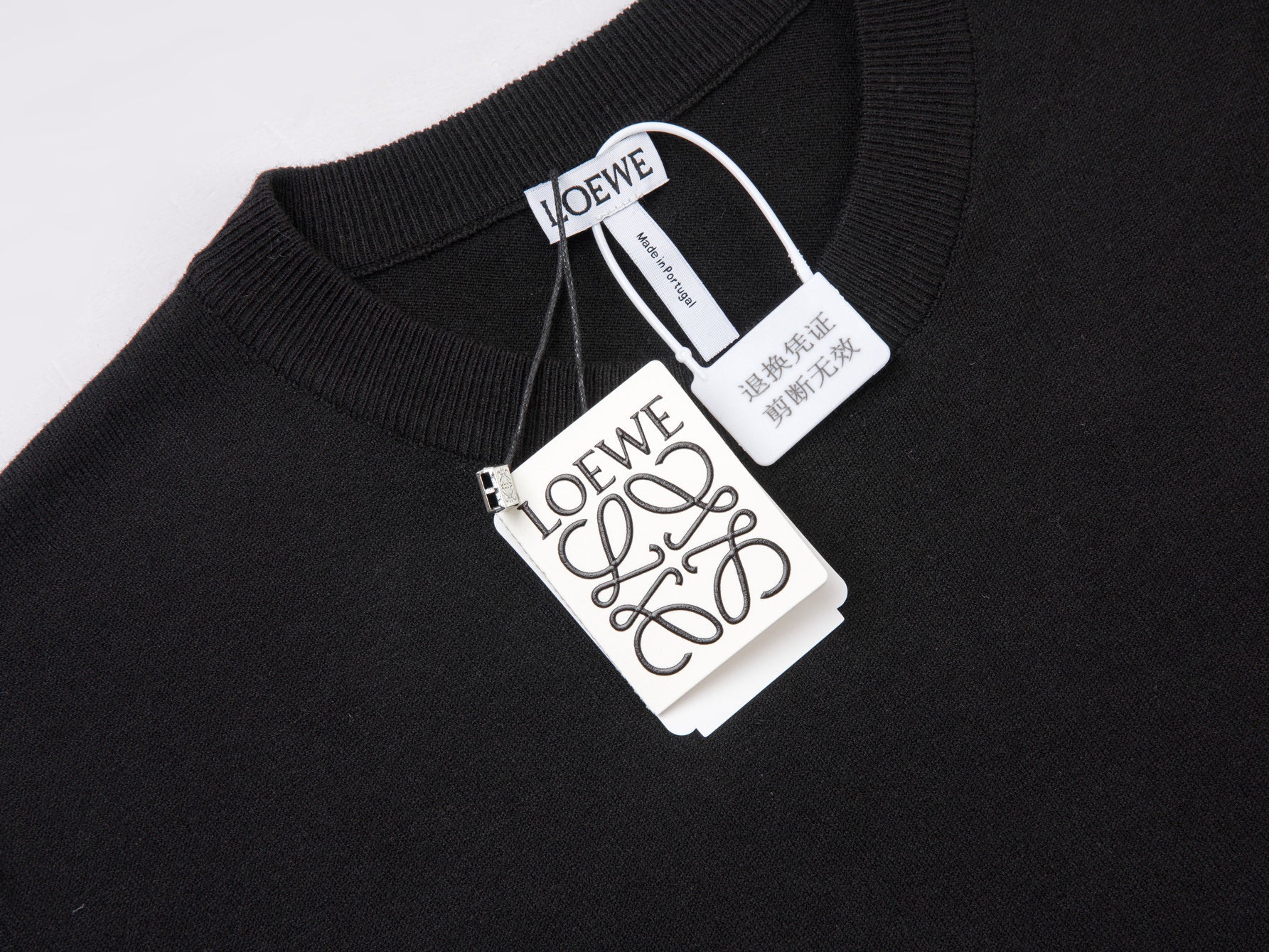 LOEWE Classic Wool-Blend Embroidered Logo Knit T-Shirt | Unisex | Gray/Black | S–XL
