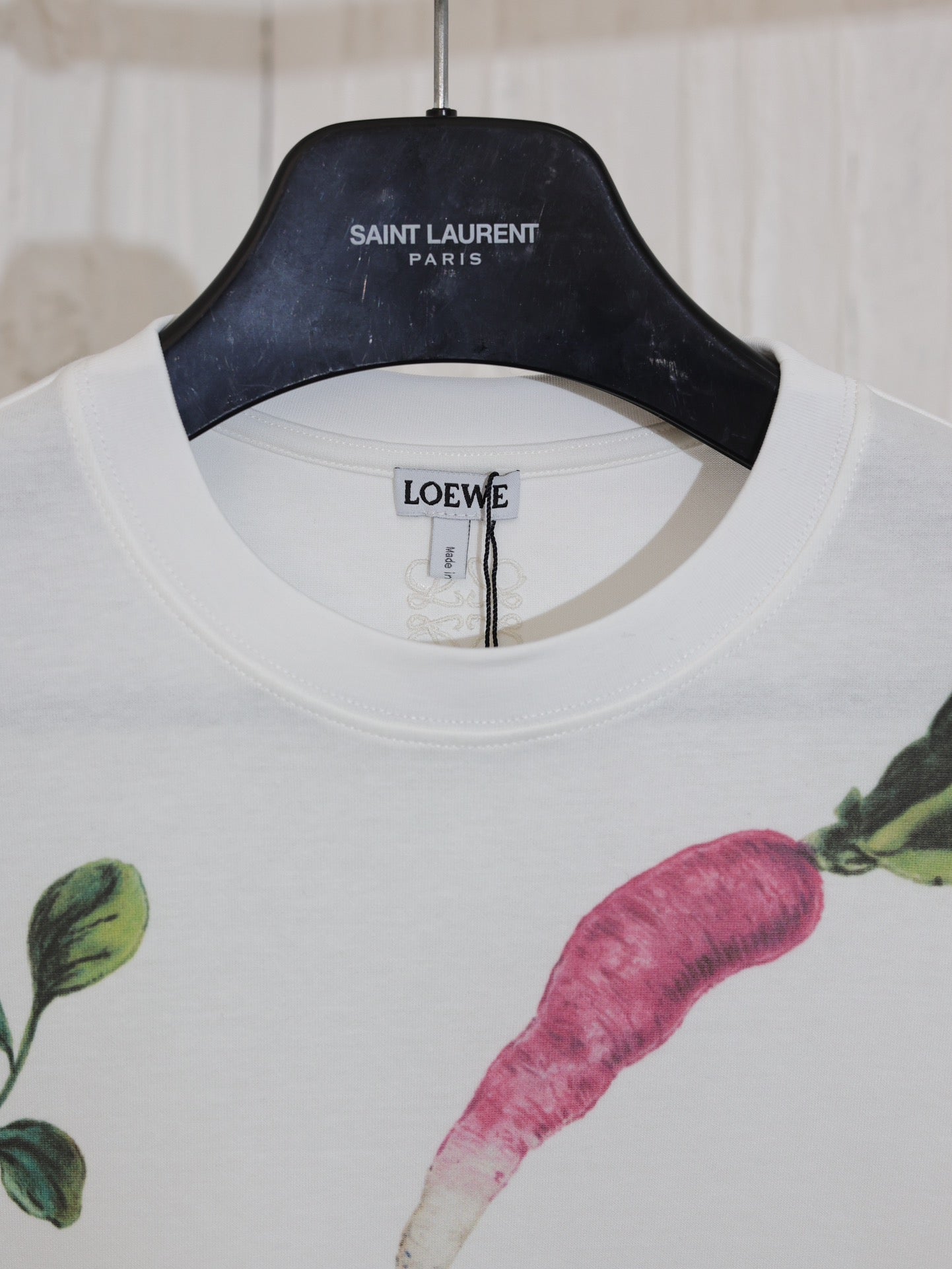 LOEWE 24FW Radish Print Logo Cotton T-Shirt | Unisex Oversized Fit | S–XL