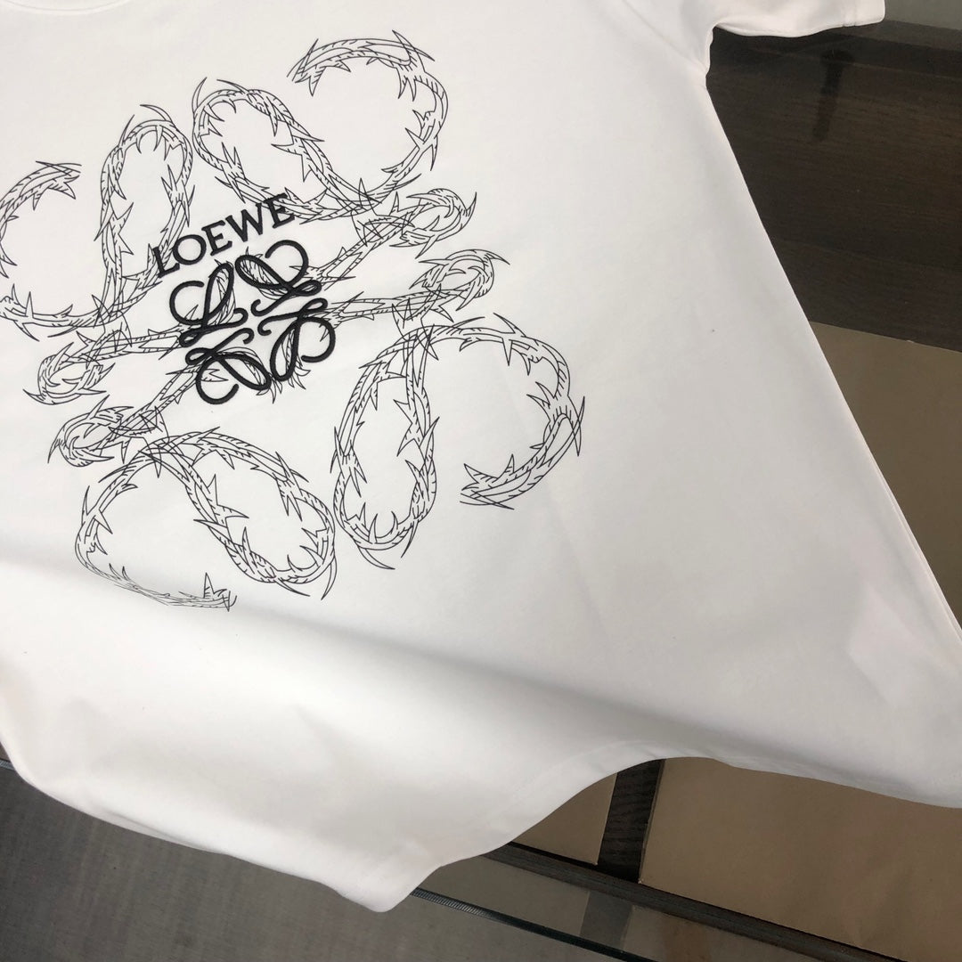 LOEWE 24 New Embroidered Logo Cotton T-Shirt | Unisex Oversized Fit | S–XXL