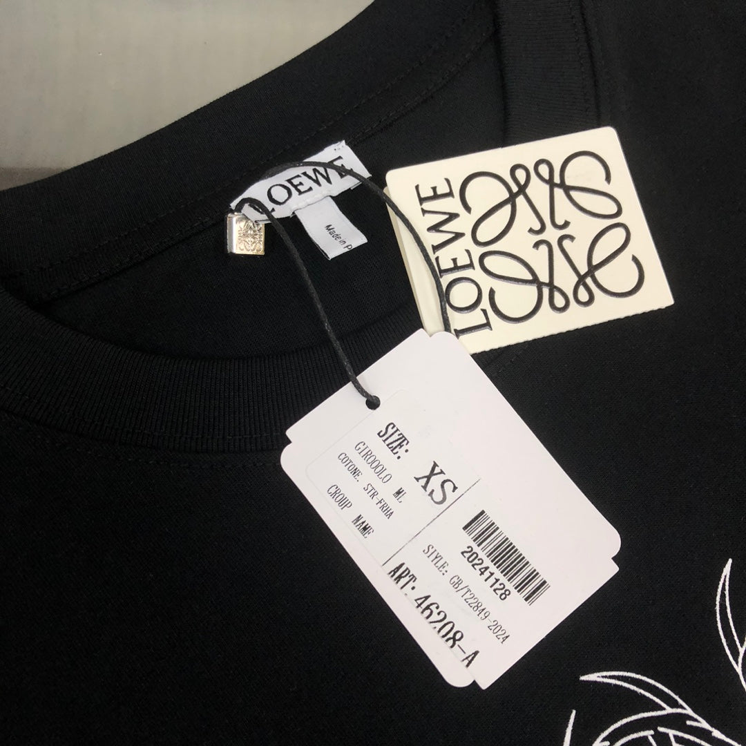 LOEWE 24 New Embroidered Logo Cotton T-Shirt | Unisex Oversized Fit | S–XXL