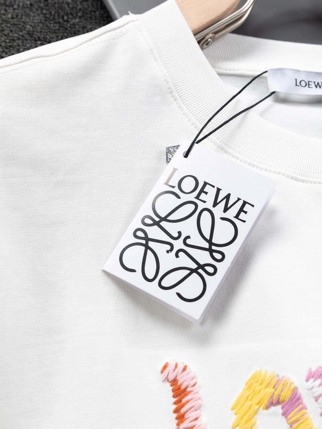 LOEWE 25SS Rainbow Embroidered Logo T-Shirt | Unisex Relaxed Fit | S–XL