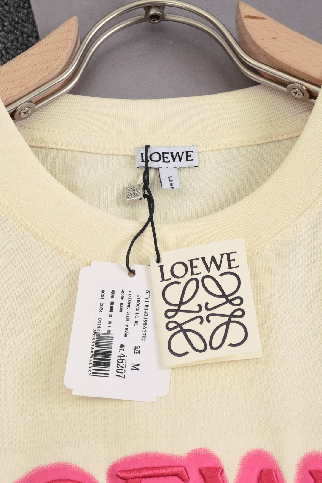 LOEWE 25SS Neon Embroidered Logo T-Shirt | Unisex Cotton Tee | XS–L