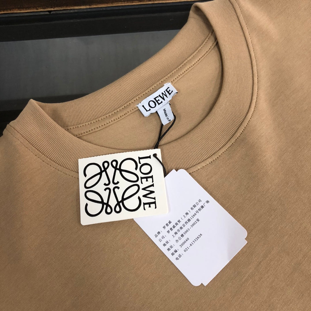 LOEWE 24SS Unisex Logo Embroidered Premium Cotton T-Shirt | XS–L