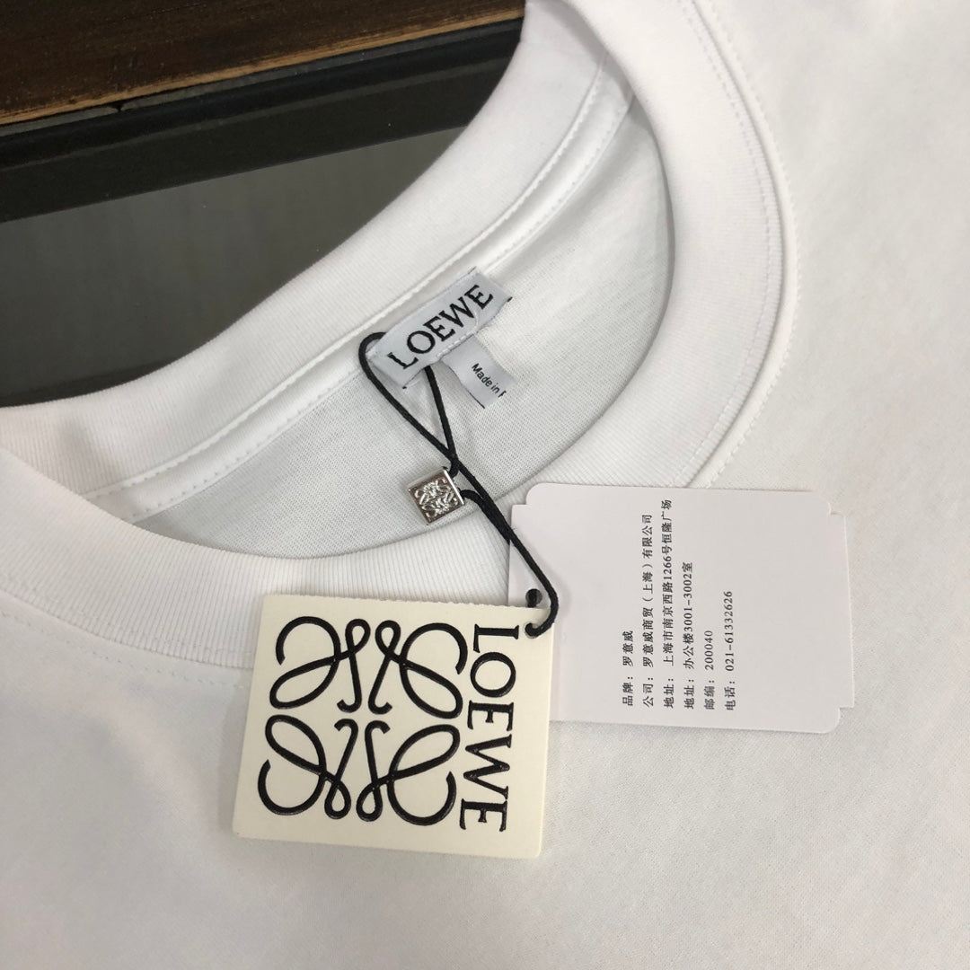 LOEWE 24SS Unisex Logo Embroidered Premium Cotton T-Shirt | XS–L