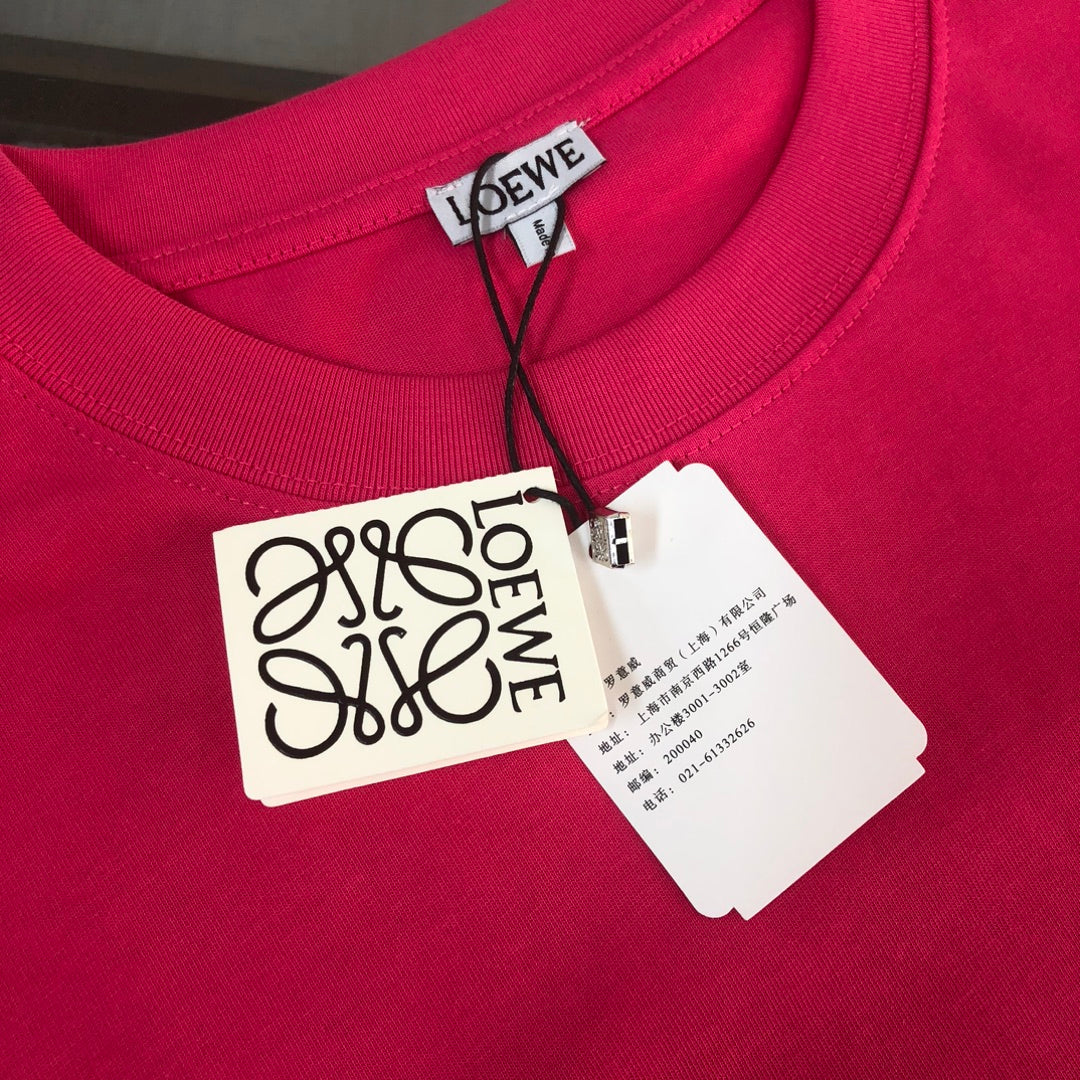 LOEWE 24SS Unisex Logo Embroidered Premium Cotton T-Shirt | XS–L
