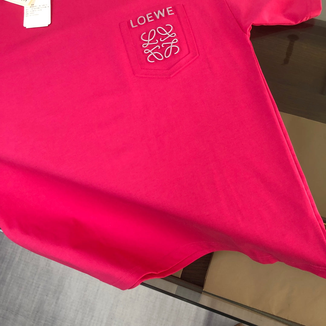 LOEWE 24SS Unisex Logo Embroidered Premium Cotton T-Shirt | XS–L