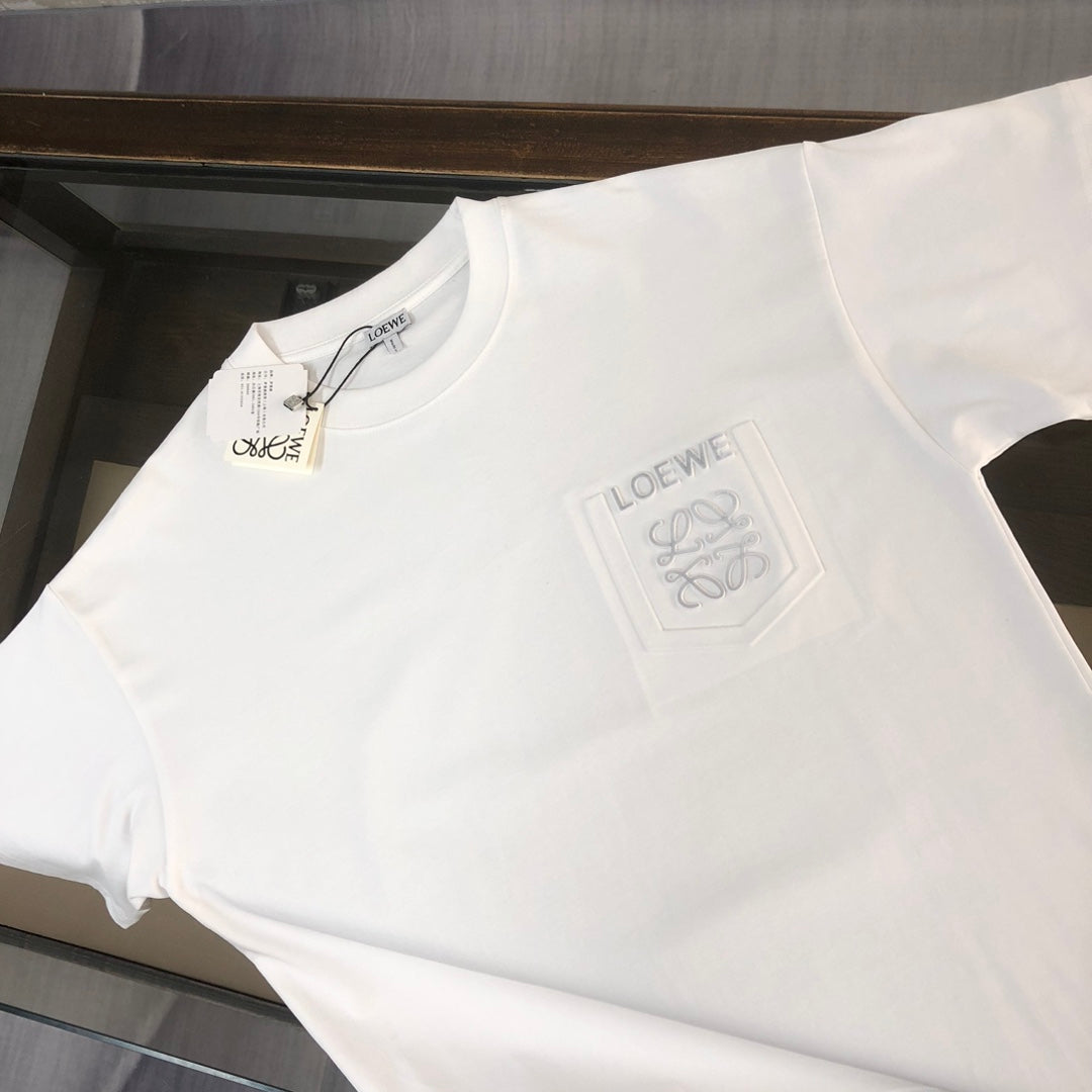LOEWE 24SS Unisex Logo Embroidered Premium Cotton T-Shirt | XS–L
