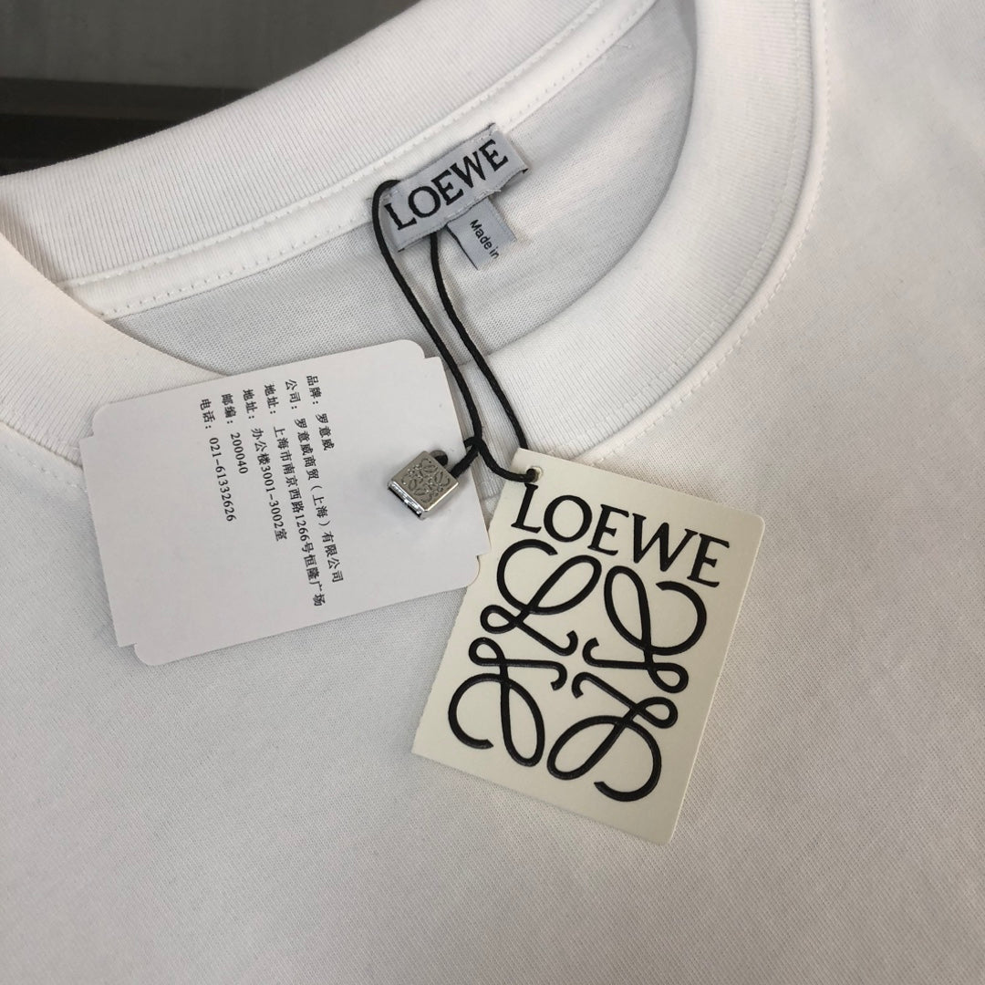 LOEWE 24SS Unisex Logo Embroidered Premium Cotton T-Shirt | XS–L