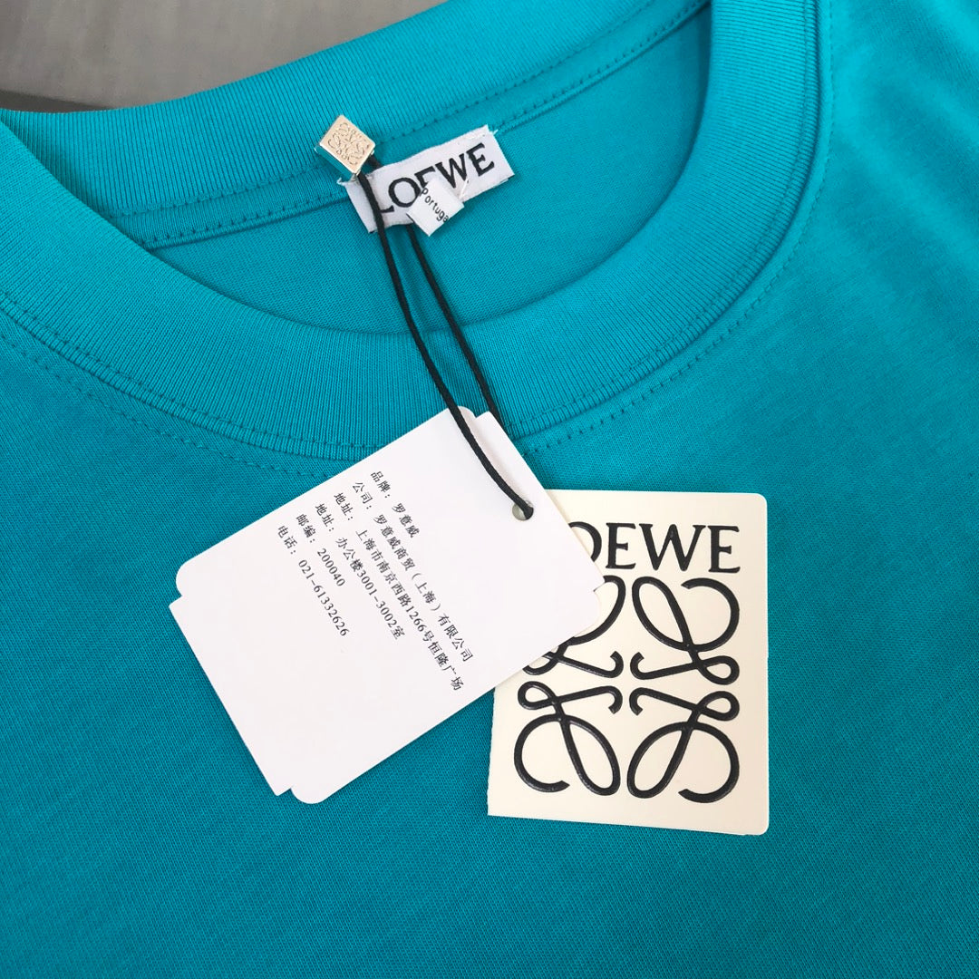 LOEWE 24SS Unisex Logo Embroidered Premium Cotton T-Shirt | XS–L