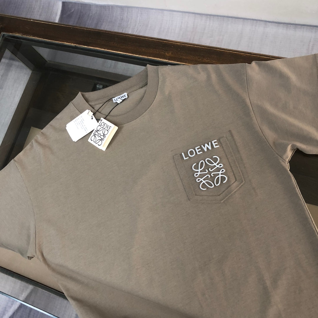 LOEWE 24SS Unisex Logo Embroidered Premium Cotton T-Shirt | XS–L