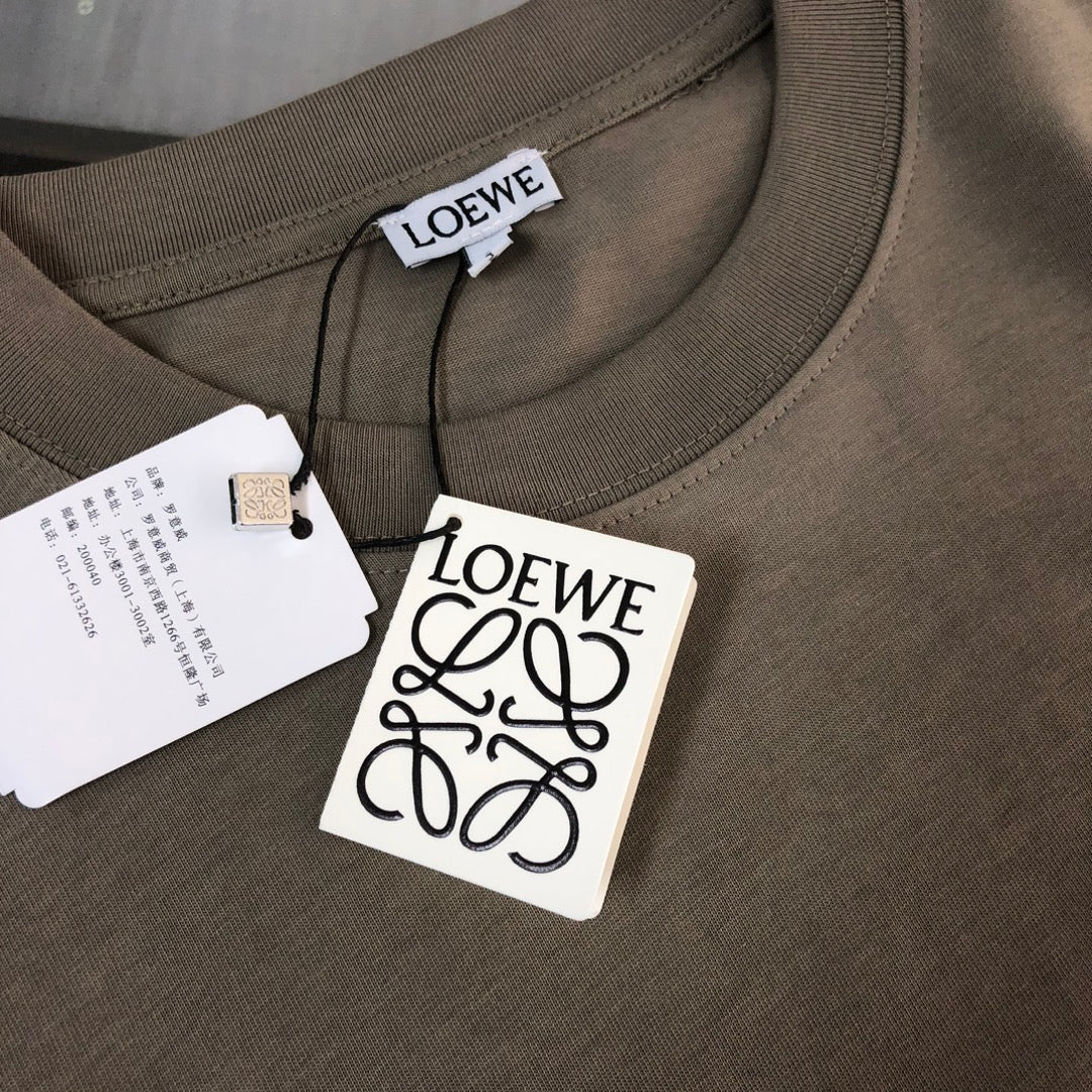 LOEWE 24SS Unisex Logo Embroidered Premium Cotton T-Shirt | XS–L