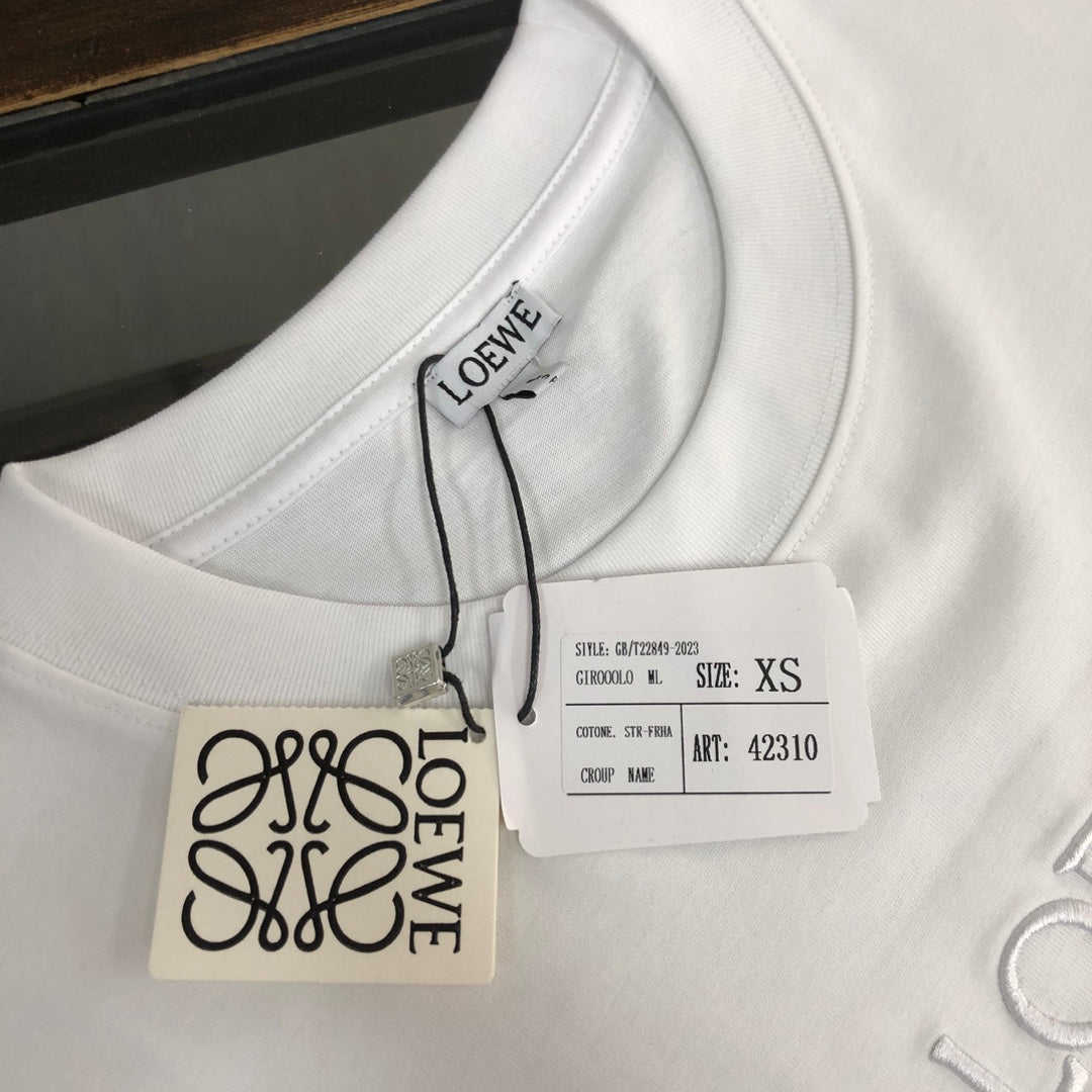 LOEWE 2024 Early Spring Unisex Embroidered Logo T-Shirt | XS–L
