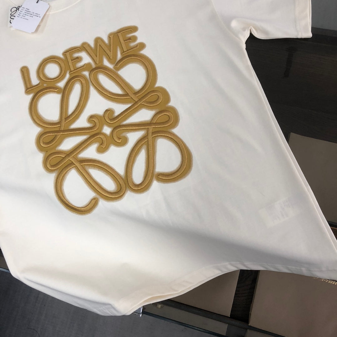 LOEWE 24SS Unisex Heavyweight Cotton Logo Embroidered T-Shirt | XS–L