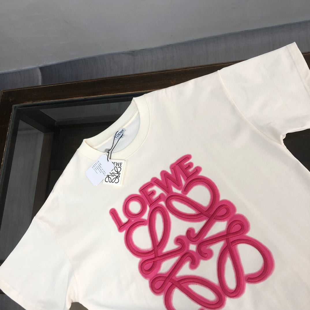LOEWE 24SS Unisex Heavyweight Cotton Logo Embroidered T-Shirt | XS–L