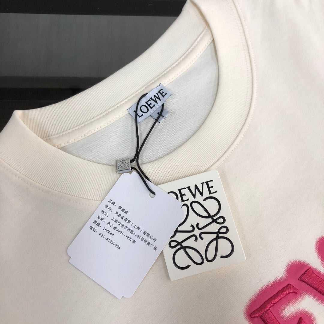 LOEWE 24SS Unisex Heavyweight Cotton Logo Embroidered T-Shirt | XS–L