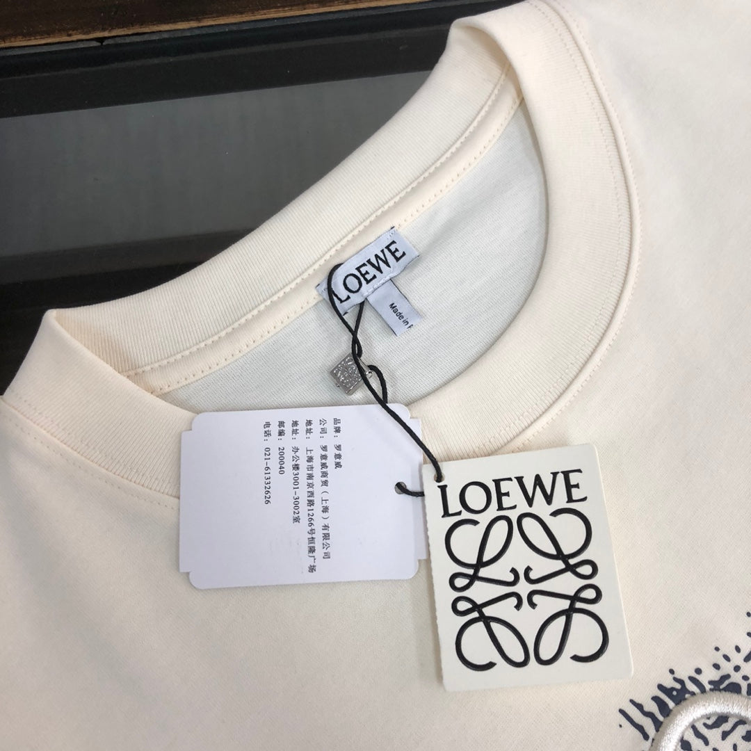LOEWE 24SS Unisex Heavyweight Cotton Logo Embroidered T-Shirt | XS–L