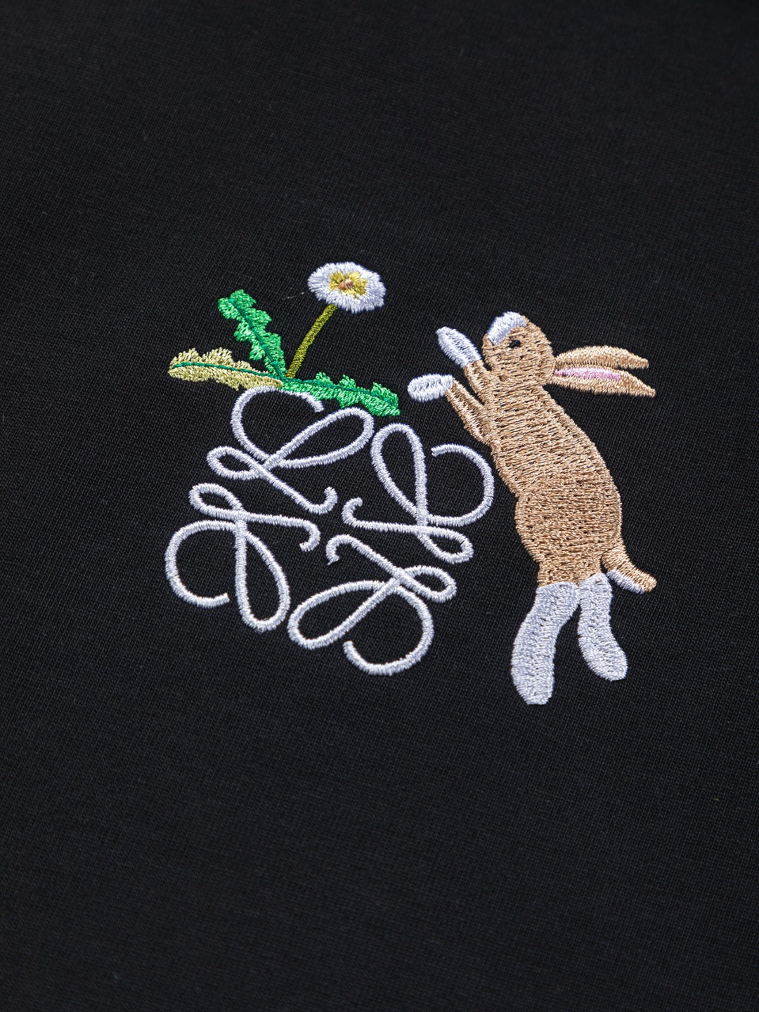 LOEWE 25SS Suna Fujita Collaboration Embroidered Rabbit T-Shirt | S–XL
