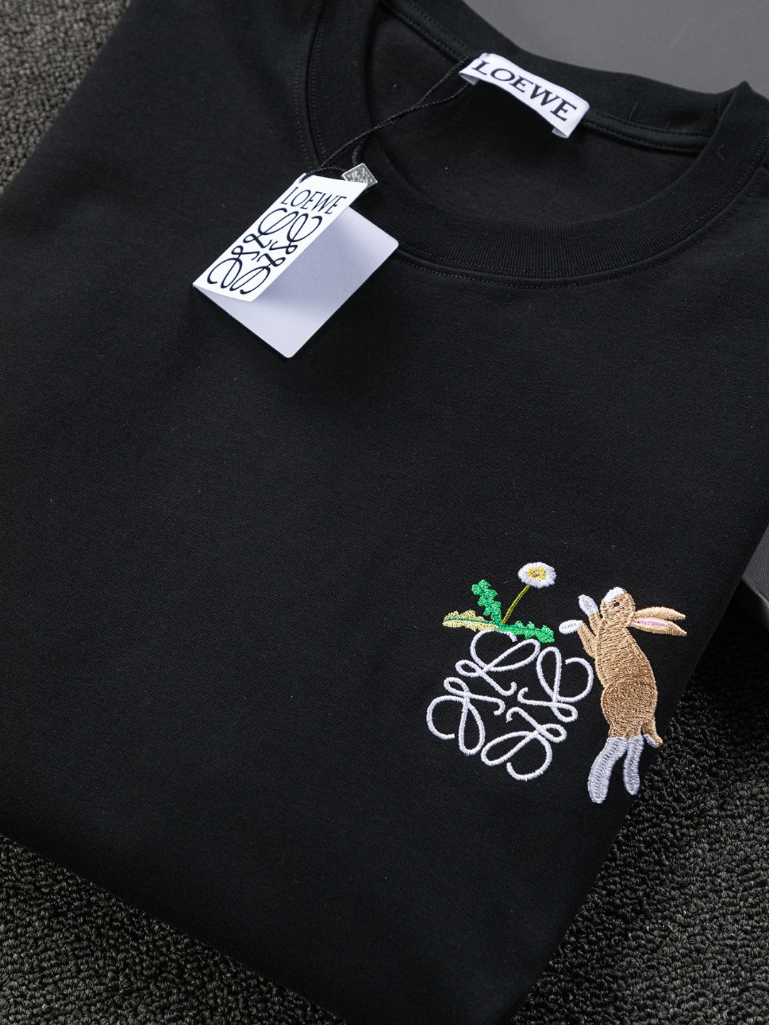 LOEWE 25SS Suna Fujita Collaboration Embroidered Rabbit T-Shirt | S–XL