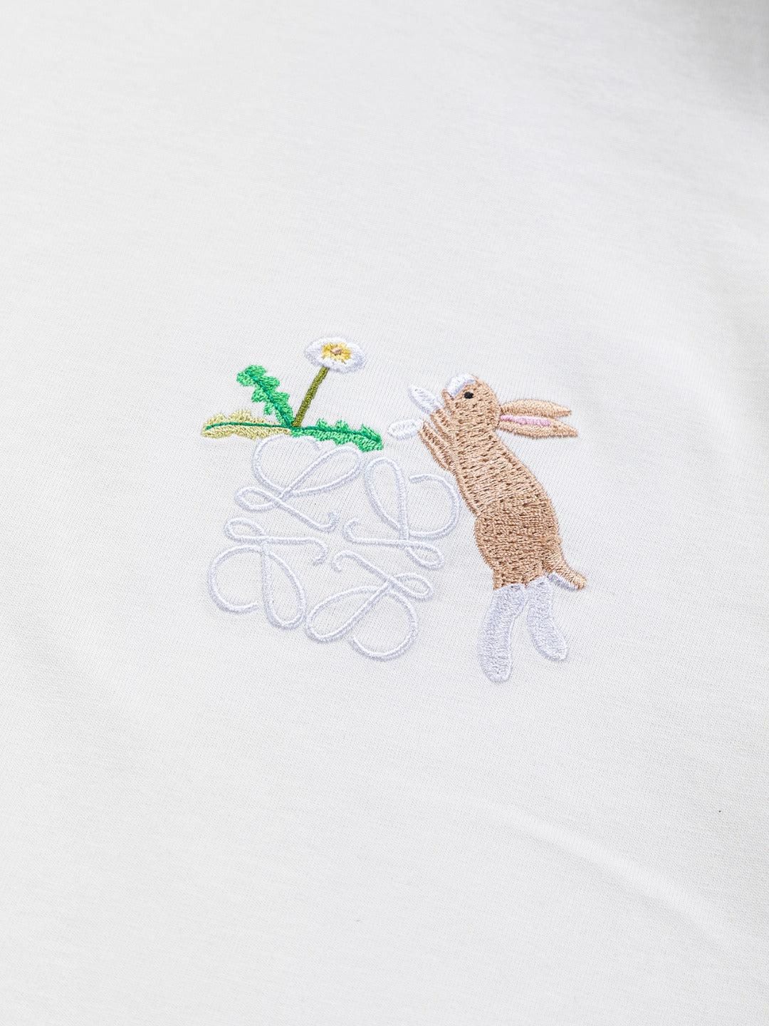 LOEWE 25SS Suna Fujita Collaboration Embroidered Rabbit T-Shirt | S–XL