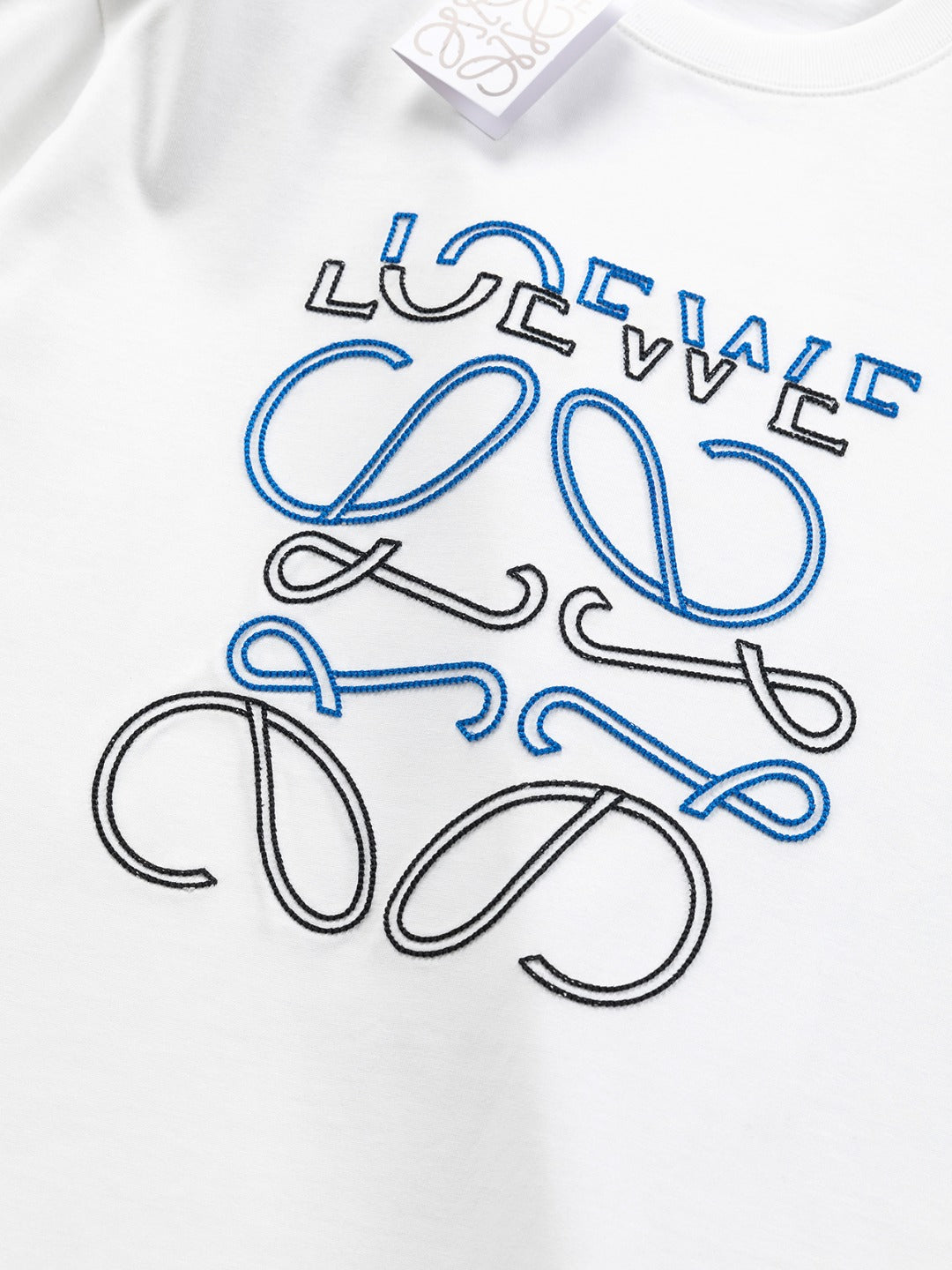 LOEWE 25SS Contrast Embroidered Misaligned Logo T-Shirt | S–XL