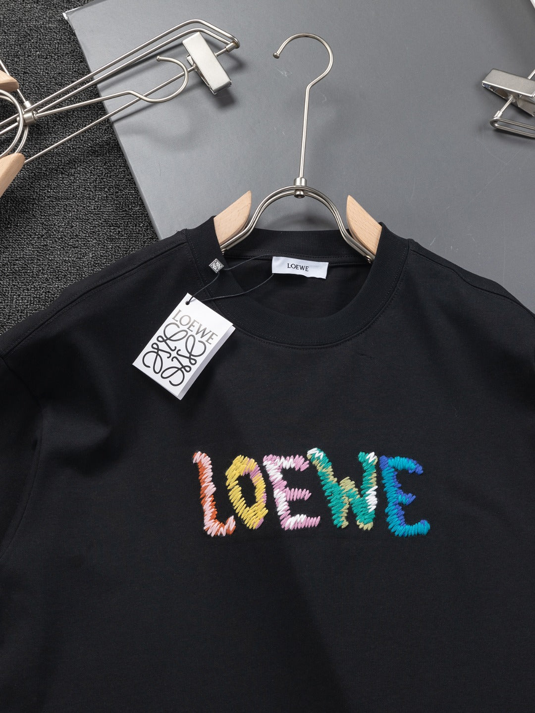 LOEWE 25SS Rainbow Embroidered Logo T-Shirt | S–XL