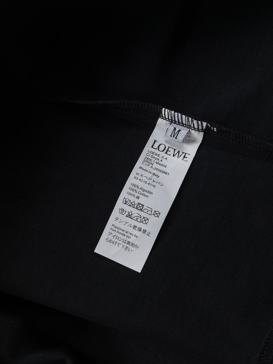 LOEWE 25SS Black & White Panel Embroidered Logo T-Shirt | S–XL