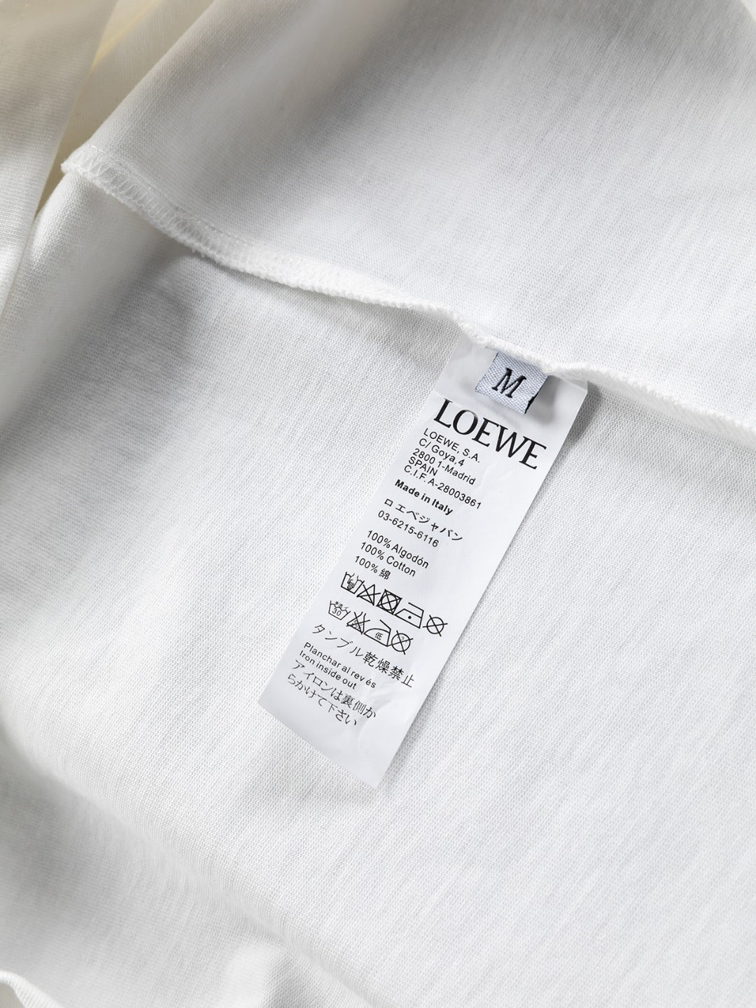 LOEWE 25SS Black & White Panel Embroidered Logo T-Shirt | S–XL